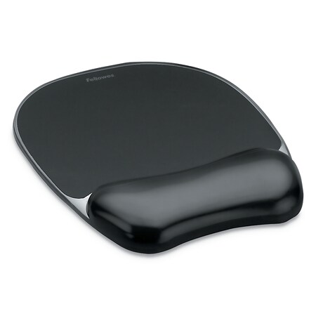 Fellowes Gel Crystals Mouse Pad with Wrist Rest, 7.87" x 9.18", Black 9112101